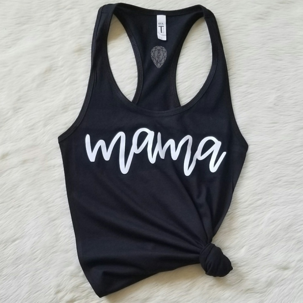Black Mama Racerback Women's Fit Tank Top